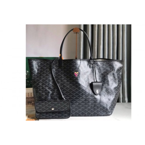 Goyard Saint Louis GM bag in Black Goyardine Canvas & Chevroches Calfskin