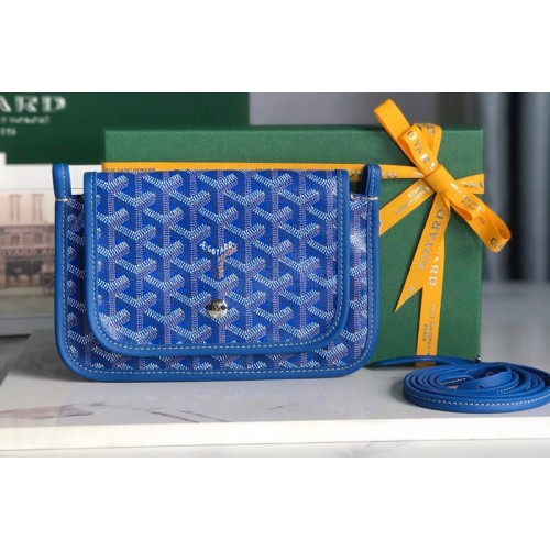 Goyard Plumet pocket wallet in Blue Goyardine Canvas and Chevroches Calfskin