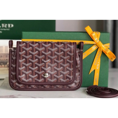 Goyard Plumet pocket wallet in Burgundy Goyardine Canvas and Chevroches Calfskin