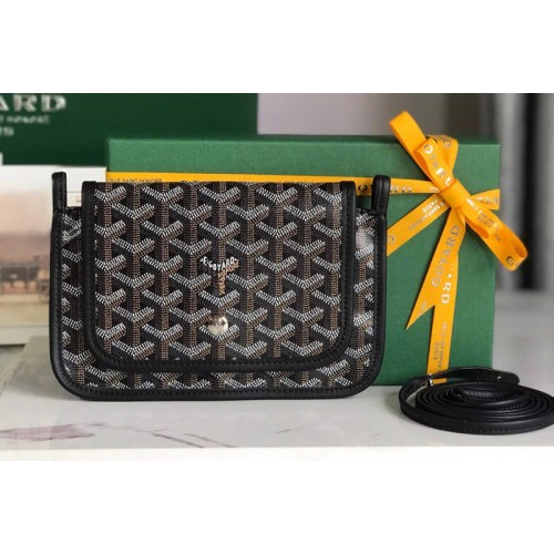 Goyard Plumet pocket wallet in Black Goyardine Canvas and Chevroches Calfskin