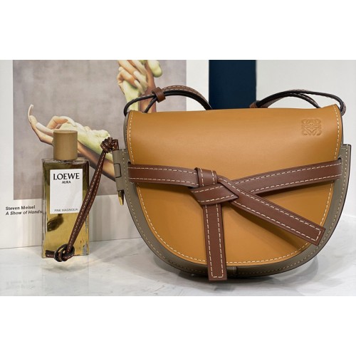 Loewe Small Gate bag in Amber Light Grey Rust Colour soft calfskin