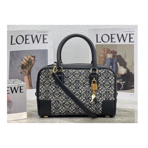 Loewe Amazona 23 Bag in Navy Black Anagram jacquard and calfskin