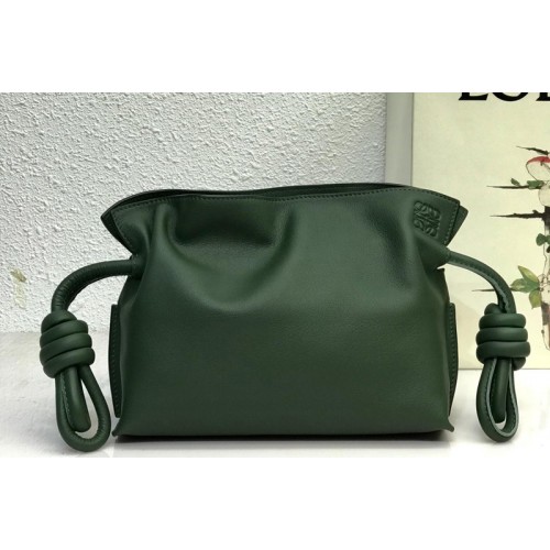 Loewe Mini Flamenco clutch in Dark Green nappa calfskin