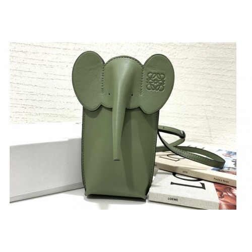 Loewe Elephant Pocket bag in Avocado Green classic calfskin