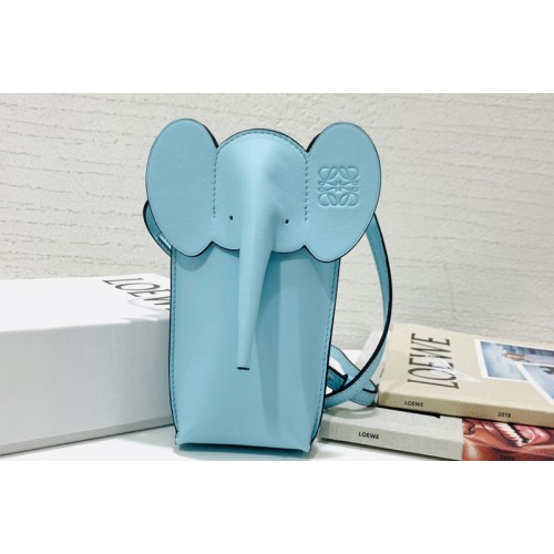 Loewe Elephant Pocket in Pacific Aqua classic calfskin