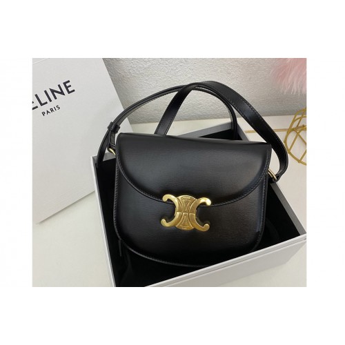 Celine TEEN BESACE TRIOMPHE bag IN Black SHINY CALFSKIN
