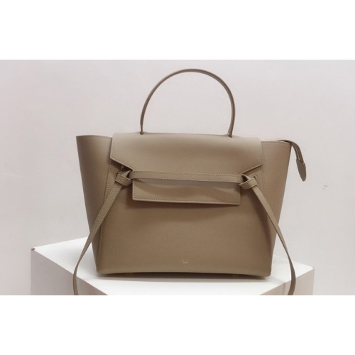 Celine Micro Belt Bag in Gray Grained Calfskin Leather