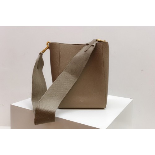 Celine sangle small bucket bag in Taupe soft grained calfskin