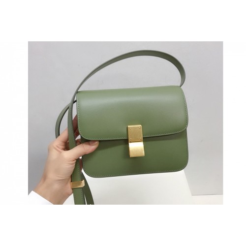 Celine TEEN CLASSIC BAG IN Green BOX CALFSKIN