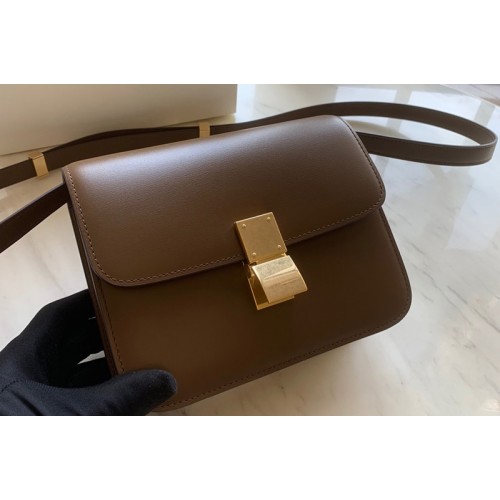 Celine Teen Classic Bag in Apricot box calfskin Leather