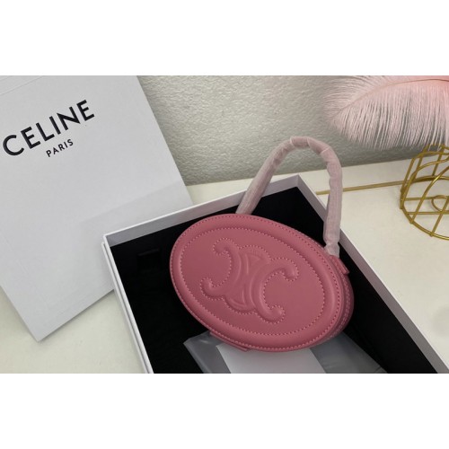 Celine OVAL MINAUDIERE CUIR TRIOMPHE IN Pink SMOOTH CALFSKIN