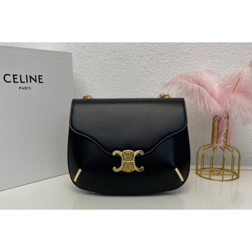 Celine CHAIN BESACE TRIOMPHE Bag IN Black SHINY CALFSKIN