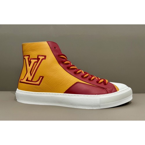 Louis Vuitton 1A8XX5 Tattoo sneaker boot in Orange Grained calf leather Louis Vuitton 1A8XX5 Tattoo sneaker boot in Orange Grained calf leather