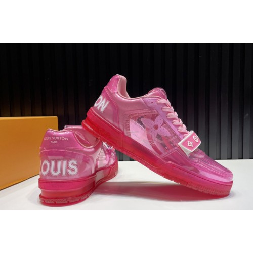Louis Vuitton 1A98X5 Trainer sneaker in Pink Transparent canvas Louis Vuitton 1A98X5 Trainer sneaker in Pink Transparent canvas