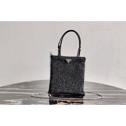 Prada 1BA253 Embellished nylon bag in Black Nylon