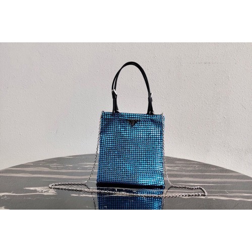 Prada 1BA253 Embellished nylon bag in Blue Nylon
