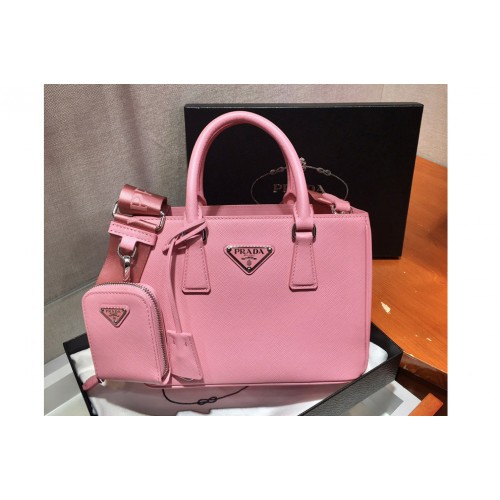 Prada 1BA296 Galleria Small Saffiano Leather Bags in Pink Saffiano Leather