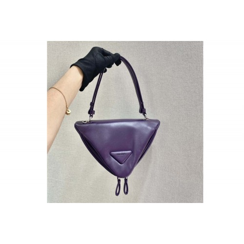 Prada 1BA315 Padded nappa leather handbag in Purple nappa leather