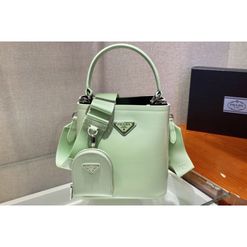 Prada 1BA319 Saffiano Leather Prada Panier Bag in Green Leather