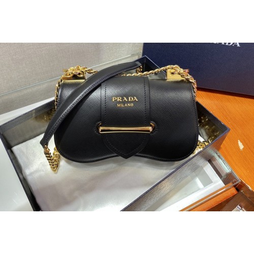 Prada 1BD219 Saffiano Leather Prada Sidonie Bag in Black Saffiano leather Prada 1BD219 Saffiano Leather Prada Sidonie Bag in Black Saffiano leather