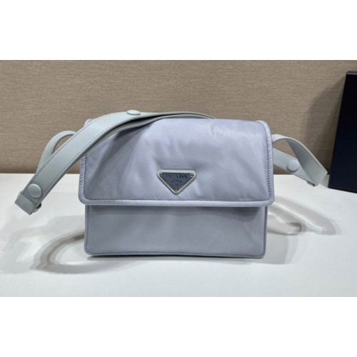 Prada 1BD258 Mini padded Re-Nylon shoulder bag in Blue Nylon