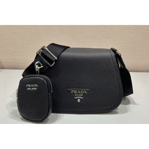 Prada 1BD293 Leather shoulder bag in Black Leather