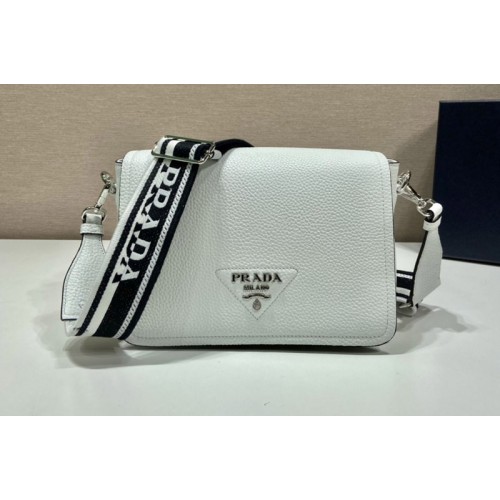 Prada 1BD314 Leather shoulder bag on White Leather Prada 1BD314 Leather shoulder bag on White Leather