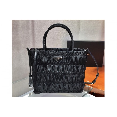 Prada 1BG321 Nylon tote Bag in Black Embossed nylon