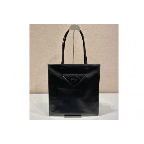 Prada 1BG429 Leather tote bag in Black Leather