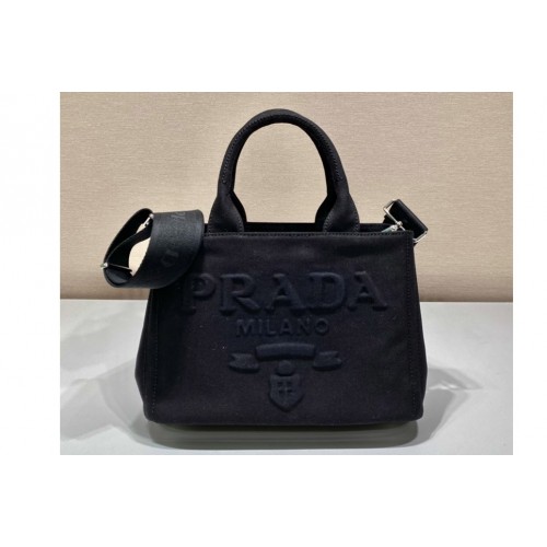 Prada 1BG439 Denim Tote bag in Black Denim