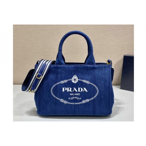 Prada 1BG439 Denim Tote bag in Blue Denim