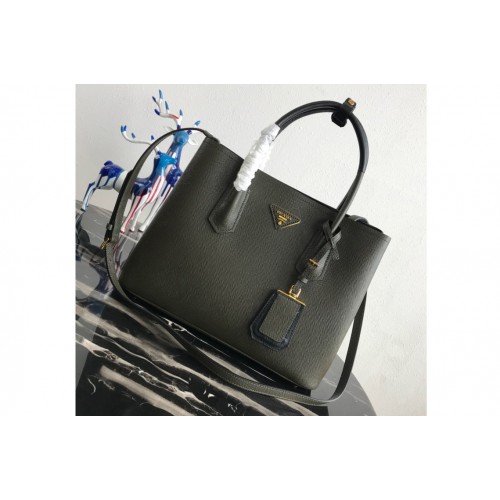 Prada 1BG008 Double Medium Bag in Black Black Saffiano leather Prada 1BG008 Double Medium Bag in Black Black Saffiano leather