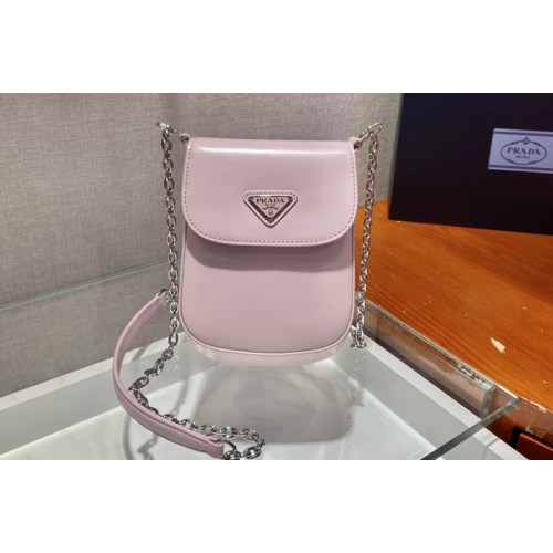 Prada 1BH185 Brushed leather mini-bag in Pink brushed leather