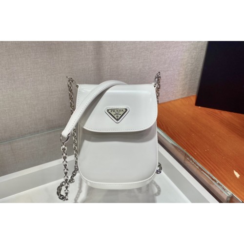 Prada 1BH185 Brushed leather mini-bag in White brushed leather Prada 1BH185 Brushed leather mini-bag in White brushed leather
