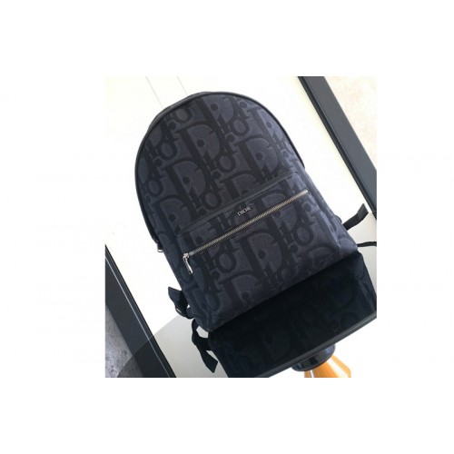 Dior 1ESBA088YXL Christian Dior Rider Backpack in Black Maxi Dior Oblique Jacquard