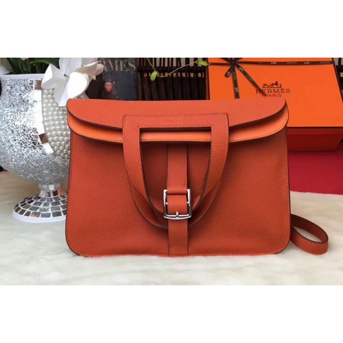 Hermes Halzan 31 Bags Original Taurillon Leather Orange