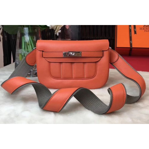 Hermes Berline 20cm Original Swift Leather Bags Orange Hermes Berline 20cm Original Swift Leather Bags Orange