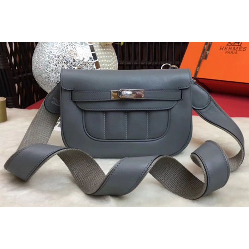 Hermes Berline 20cm Original Swift Leather Bags Iron Grey Hermes Berline 20cm Original Swift Leather Bags Iron Grey