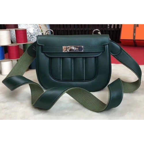 Hermes Berline 20cm Original Swift Leather Bags Dark Green Hermes Berline 20cm Original Swift Leather Bags Dark Green