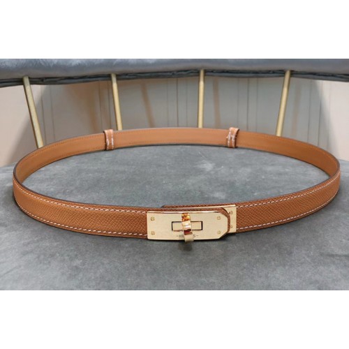 Womens Hermes 17mm Gold Kelly Buckle Leather belts in Brown Epsom Leather Womens Hermes 17mm Gold Kelly Buckle Leather belts in Brown Epsom Leather
