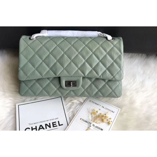 Chanel Flap Original Leather 30226 Bags Green Silver Chain