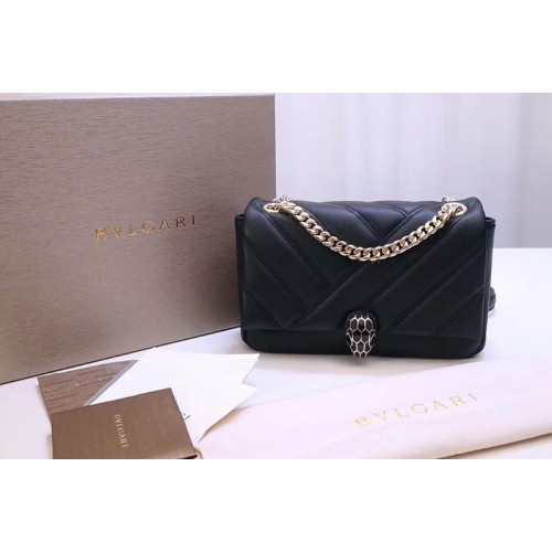 Bvlgari Serpenti Cabochon Shoulder Bags Black Nappa Leather Bvlgari Serpenti Cabochon Shoulder Bags Black Nappa Leather