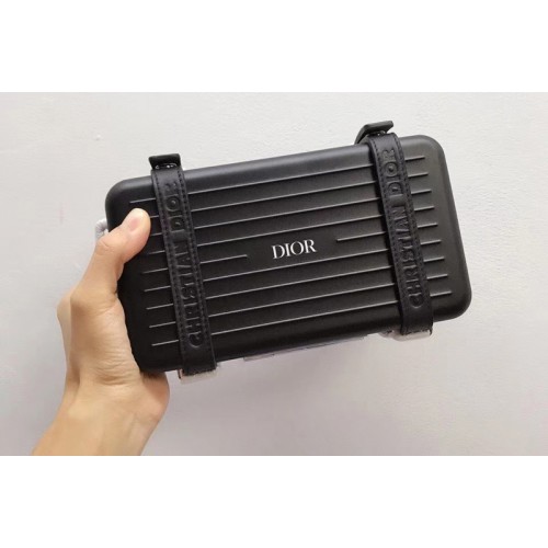 BLACK DIOR AND RIMOWA PERSONAL CLUTCH 2DRCA295YWT IN ALUMINUM AND GRAINED CALFSKIN BLACK DIOR AND RIMOWA PERSONAL CLUTCH 2DRCA295YWT IN ALUMINUM AND GRAINED CALFSKIN