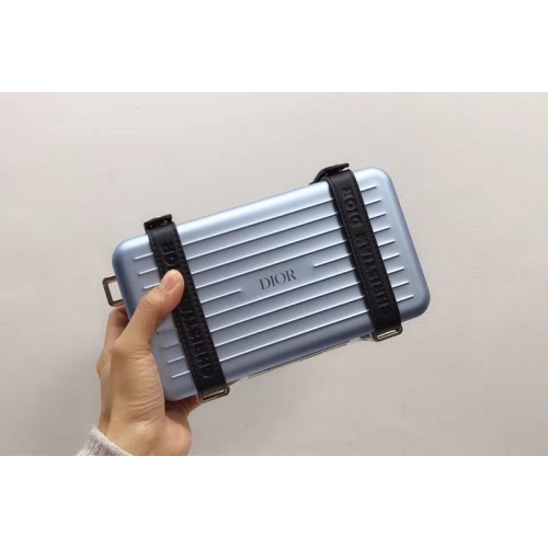 Blue DIOR AND RIMOWA PERSONAL CLUTCH 2DRCA295YWT IN ALUMINUM AND GRAINED CALFSKIN Blue DIOR AND RIMOWA PERSONAL CLUTCH 2DRCA295YWT IN ALUMINUM AND GRAINED CALFSKIN