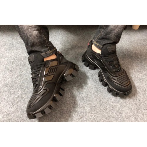 Prada 2EG293 Cloudbust Thunder knit sneakers Black Fabric