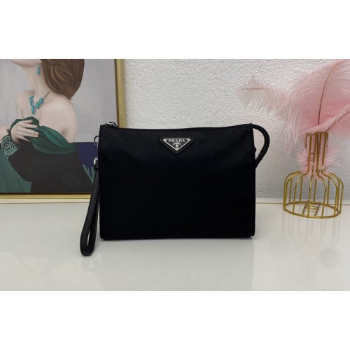 Prada 2NE789 Re-Nylon and Saffiano leather necessaire in Black Nylon