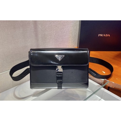 Prada 2VD044 Re-Nylon and leather shoulder bag in Black nylon