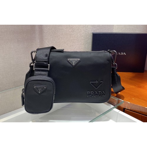 Prada 2VH113 Re-Nylon and Saffiano leather shoulder bag in Black nylon