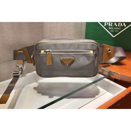 Prada 2VL977 Nylon Belt Bag in Gray Nylon