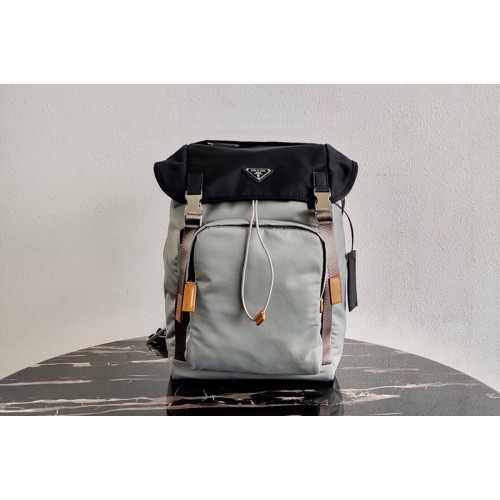 Prada 2VZ135 Nylon Backpack in Gray Black Nylon Prada 2VZ135 Nylon Backpack in Gray Black Nylon